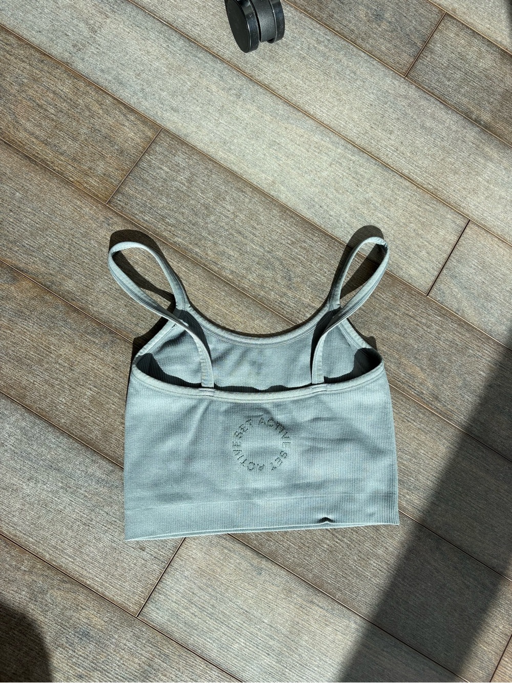 Set Active Ribbed Cropped Workout Top - Small